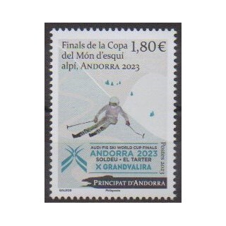 Buy this stamp of French Andorra of the year 2023 (Coupe du monde de ski alpin).
