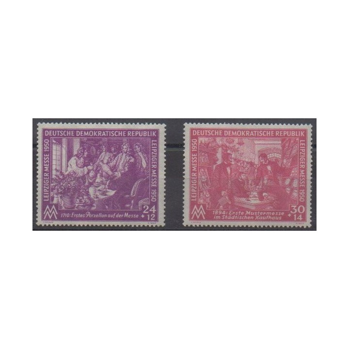 Acheter cette série de timbres d'Allemagne orientale (RDA) de l'année 1950 (No 1/2).
