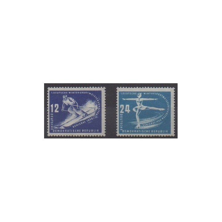 Acheter cette série de timbres d'Allemagne orientale (RDA) de l'année 1950 (No 3/4).