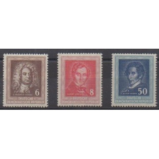 Acheter cette série de timbres d'Allemagne orientale (RDA) de l'année 1952 (No 60/62).