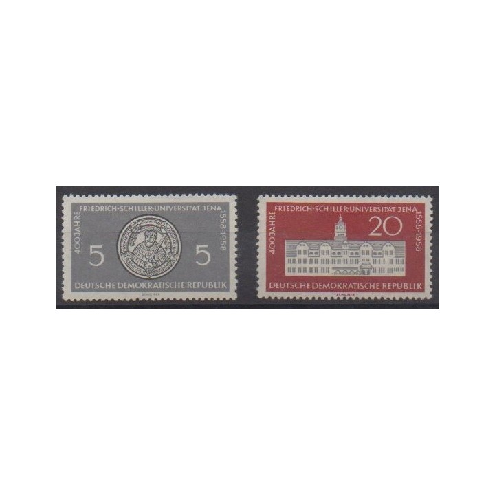 Buy this set of stamps of East Germany (GDR) of the year 1958 (Nb 367/368).