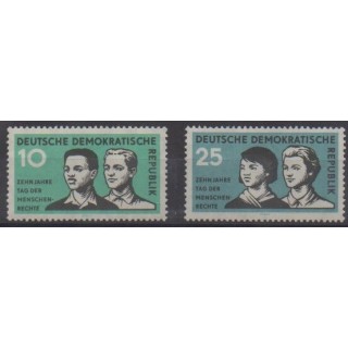 Buy this set of stamps of East Germany (GDR) of the year 1958 (Nb 384/385).