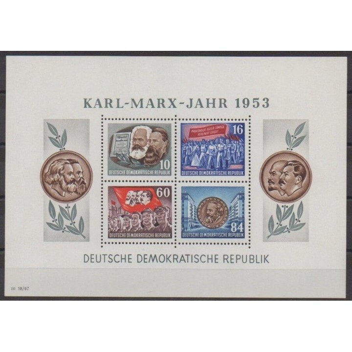Buy this souvenir sheet  of East Germany (GDR) of the year 1953 (Nb BF3).