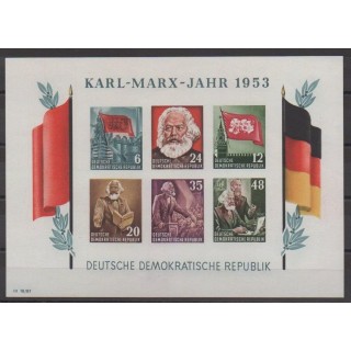 Acheter ce bloc-feuillet d'Allemagne orientale (RDA) de l'année 1953 (No BF2a).