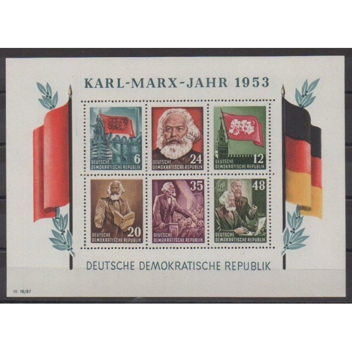 Acheter ce bloc-feuillet d'Allemagne orientale (RDA) de l'année 1953 (No BF2).