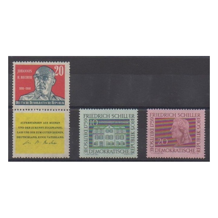 Acheter cette série de timbres d'Allemagne orientale (RDA) de l'année 1959 (No 448/450).