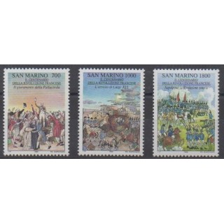 Acheter cette série de timbres de Saint-Marin de l'année 1989 (No 1215/1217).