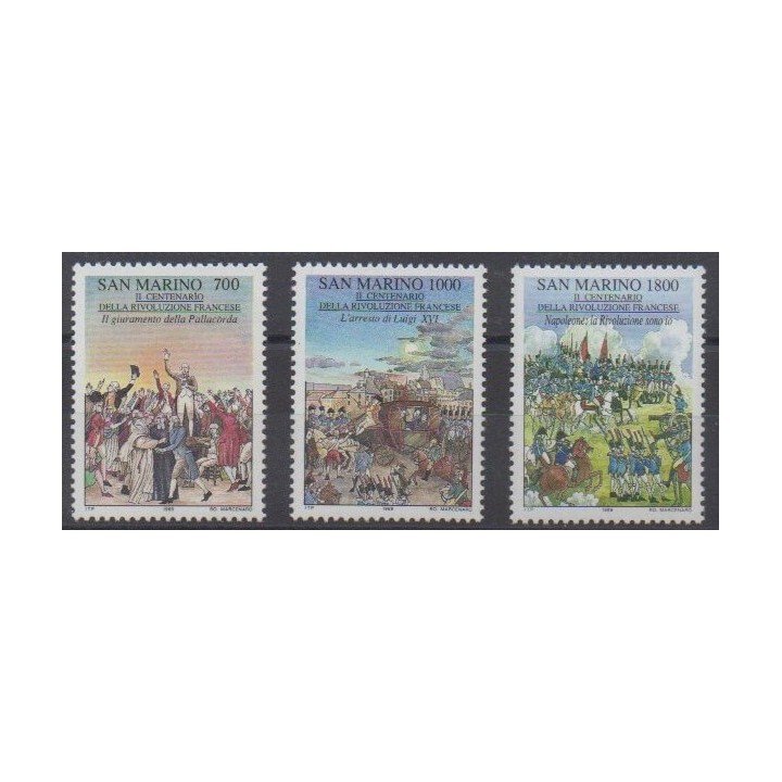 Buy this set of stamps of San Marino of the year 1989 (Nb 1215/1217).