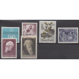 Buy this set of stamps of Austria of the year 1970 (Nb 1176/1181).