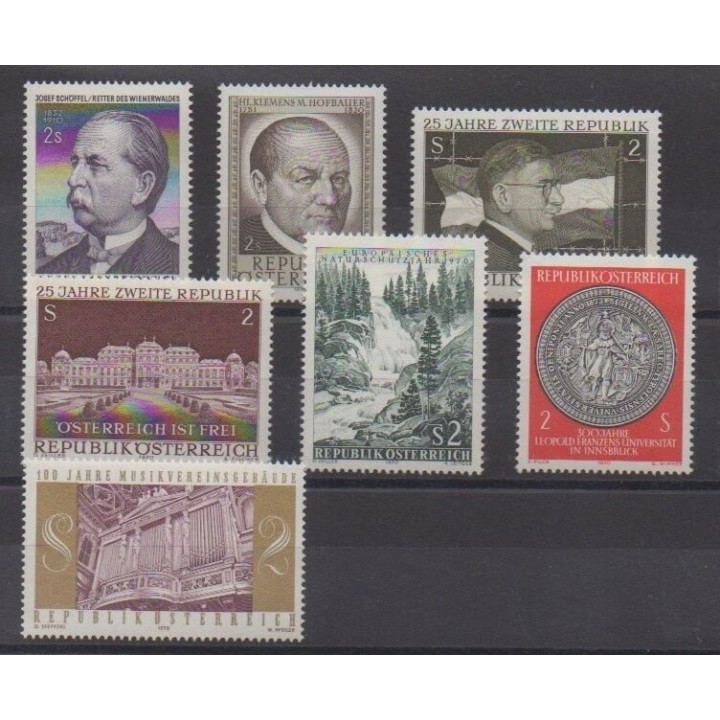 Acheter cette série de timbres d'Autriche de l'année 1970 (No 1150/1156).