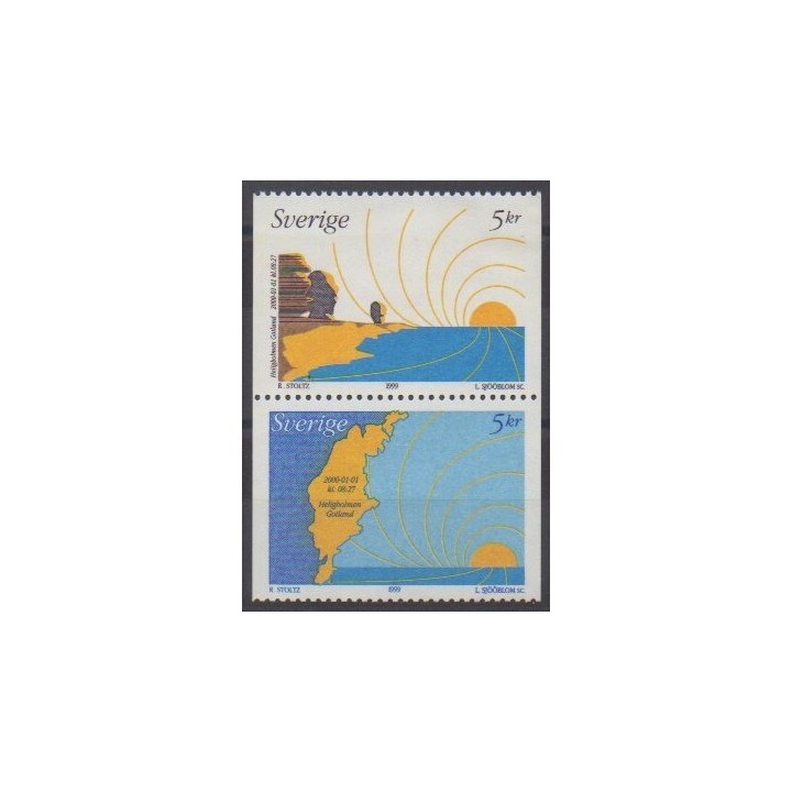 Buy this set of stamps of Sweden of the year 1999 (Nb 2134/2135).