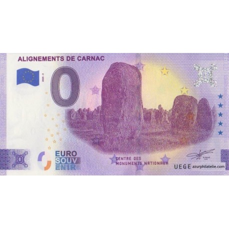 Euro banknote memory - 56 - Alignements de Carnac - 2023-2