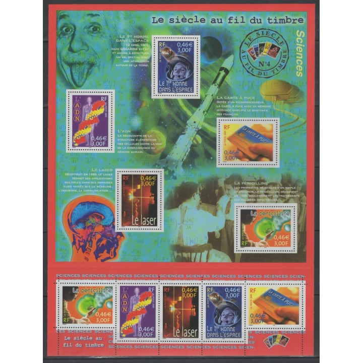 Stamps - France - Blocks and sheets - 2001 - Nb BF 39 - Science