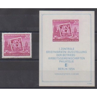 Acheter ces timbres d'Allemagne orientale (RDA) de l'année 1954 (No 175 - BF4).