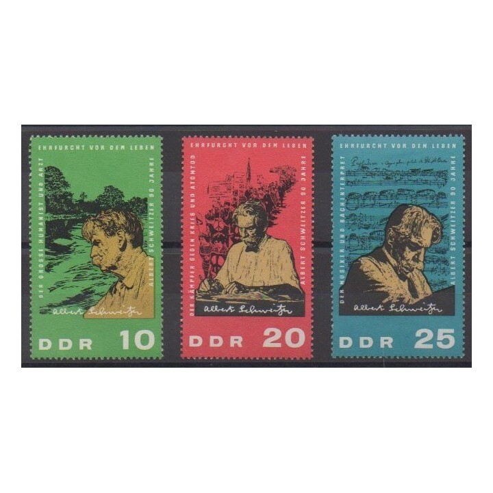 Acheter cette série de timbres d'Allemagne orientale (RDA) de l'année 1965 (No 783/785).