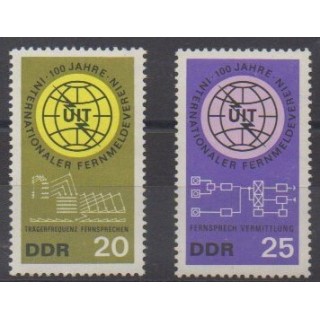 Acheter cette série de timbres d'Allemagne orientale (RDA) de l'année 1965 (No 815/816).