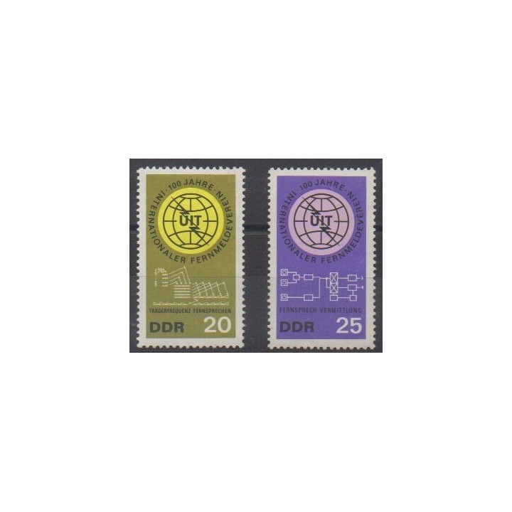 Buy this set of stamps of East Germany (GDR) of the year 1965 (Nb 815/816).