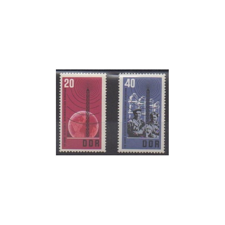 Acheter cette série de timbres d'Allemagne orientale (RDA) de l'année 1965 (No 813/814).
