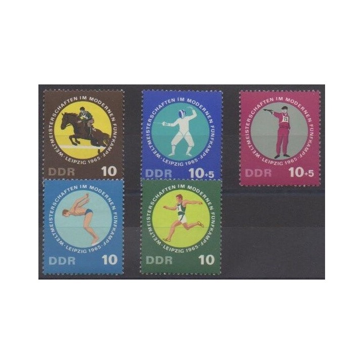 Acheter cette série de timbres d'Allemagne orientale (RDA) de l'année 1965 (No 833/837).