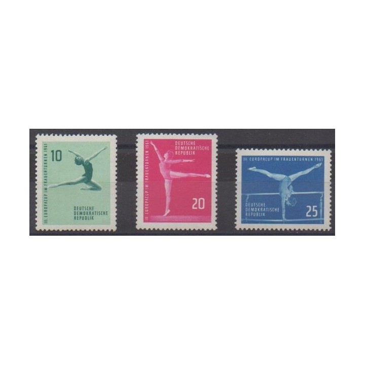 Acheter cette série de timbres d'Allemagne orientale (RDA) de l'année 1961 (No 546/548).