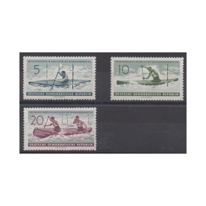 Acheter cette série de timbres d'Allemagne orientale (RDA) de l'année 1961 (No 551/553).