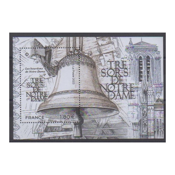 Buy this souvenir sheet  of France of the year 2023 (Nb BF Les bourdons de Notre-Dame).