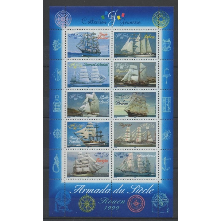 Timbres - France - Blocs et feuillets - 1999 - No BF 25 - Bateaux