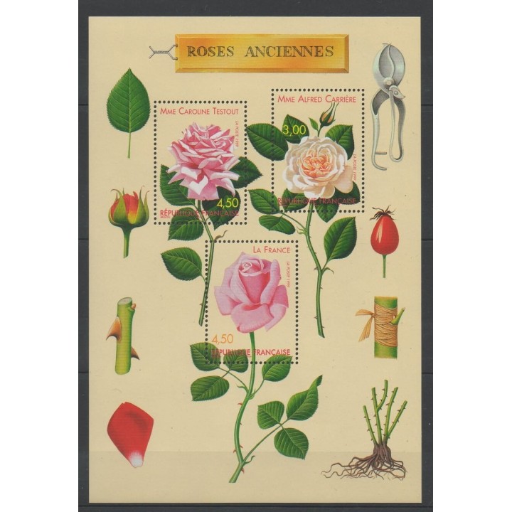 Timbres - France - Blocs et feuillets - 1999 - No BF 24 - Roses