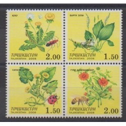 Tajikistan - 2008 - Nb 393/396 - Flowers - Insects