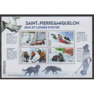 Acheter ce bloc-feuillet de Saint-Pierre et Miquelon de l'année 2023 (No BF Jeux et loisirs d'hiver).