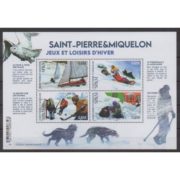 Acheter ce bloc-feuillet de Saint-Pierre et Miquelon de l'année 2023 (No BF Jeux et loisirs d'hiver).