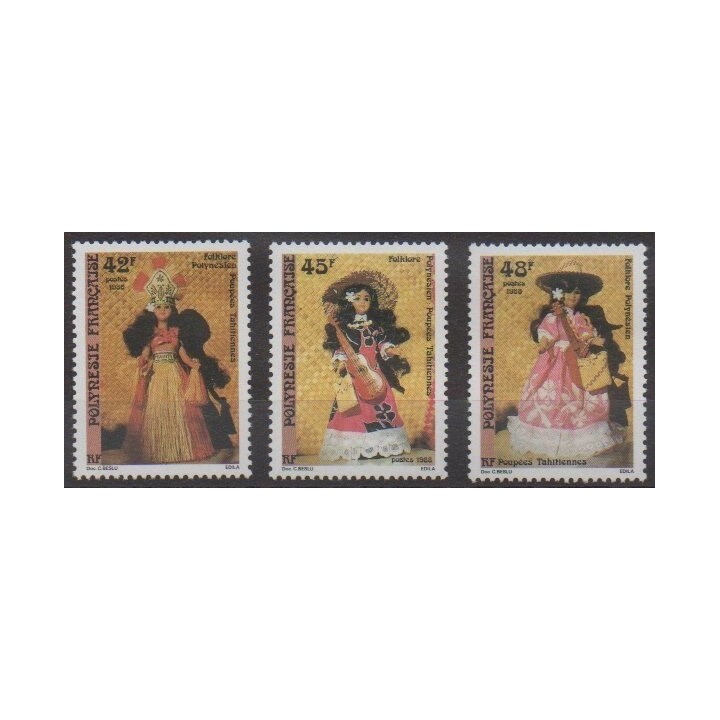 Acheter cette série de timbres de Polynésie de l'année 1988 (No 307/309).