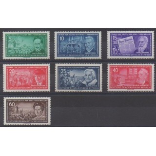 Acheter cette série de timbres d'Allemagne orientale (RDA) de l'année 1955 (No 203/209).