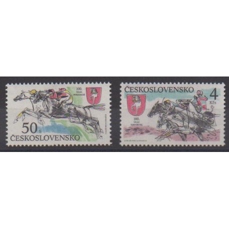 Czechoslovakia - 1990 - Nb 2861/2862 - Horses - Various sports