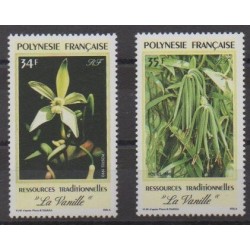 Polynésie - 1990 - No 350/351 - Fruits ou légumes - Gastronomie