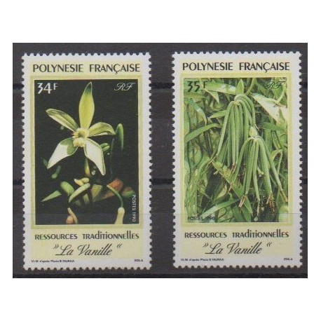 Polynésie - 1990 - No 350/351 - Fruits ou légumes - Gastronomie