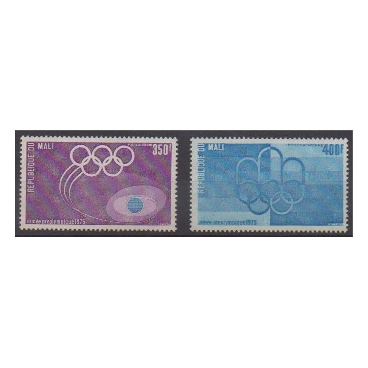 Acheter ces timbres du Mali de l'année 1975 (No PA256/PA257).