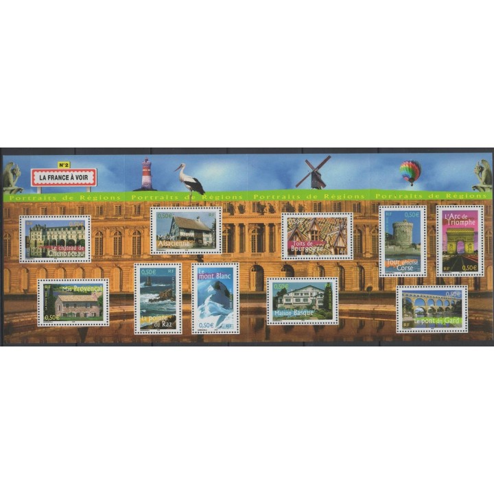Timbres - France - Blocs et feuillets - 2003 - No BF 61 - Monuments