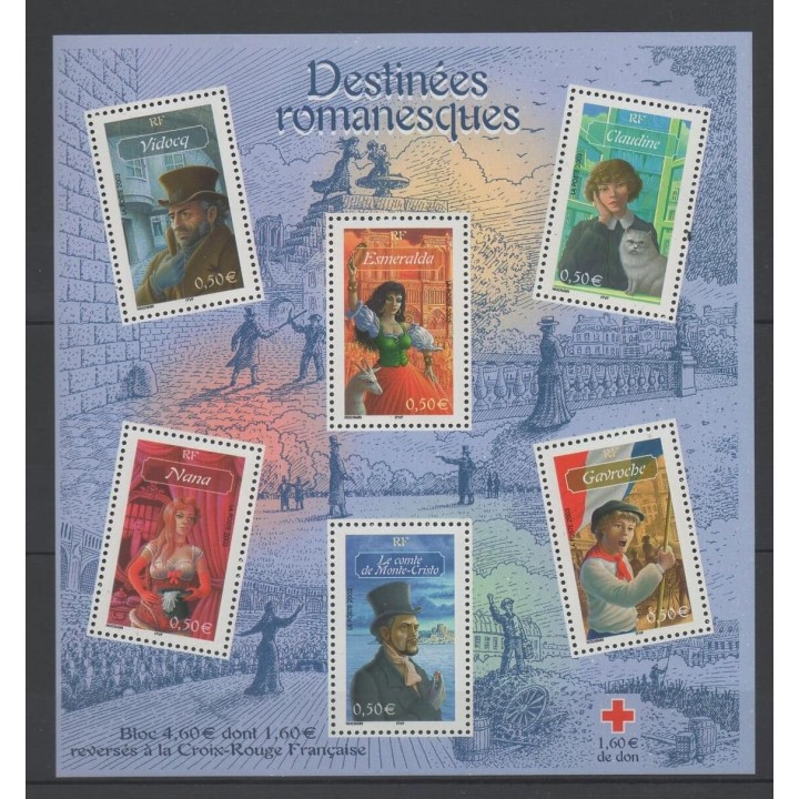 Timbres - France - Blocs et feuillets - 2003 - No BF 60 - Littérature