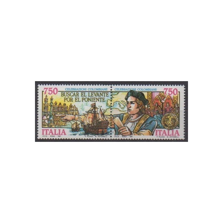 Buy this set of stamps of Italy of the year 1991 (Nb 1908/1909).