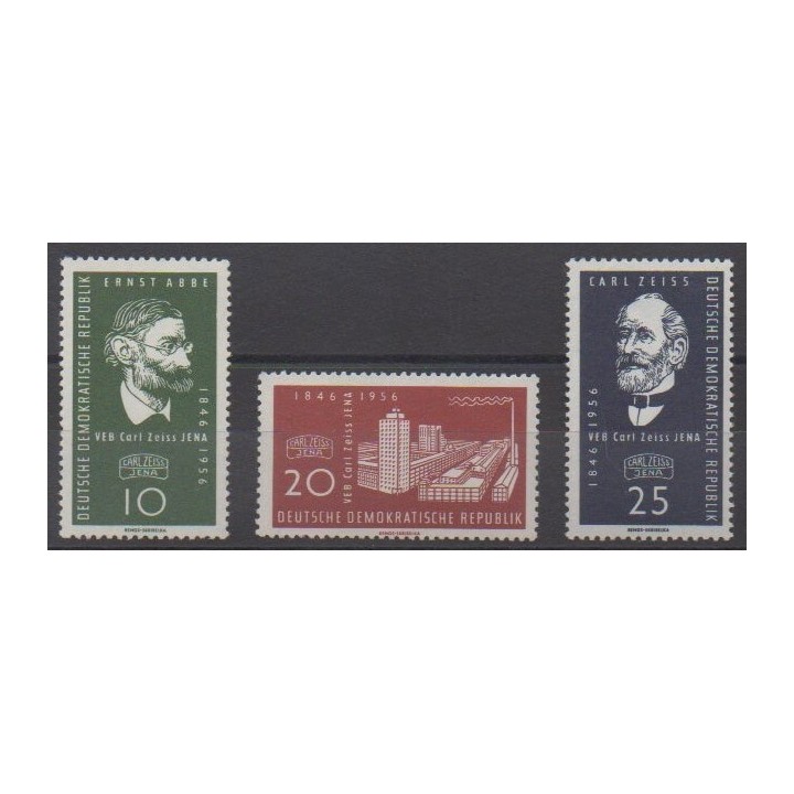 Acheter cette série de timbres d'Allemagne orientale (RDA) de l'année 1956 (No 270/272).