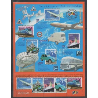 Timbres - France - Blocs et feuillets - 2002 - No BF 47 - Transports