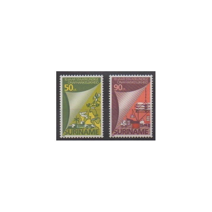 Buy this set of stamps of Suriname of the year 1985 (Nb 1030/1031).