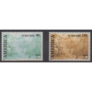 Acheter cette série de timbres de Surinam de l'année 1990 (No 1202/1203).