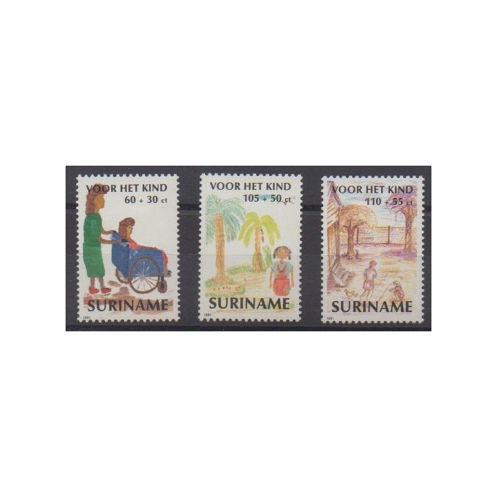 Acheter cette série de timbres de Surinam de l'année 1991 (No 1243/1245).