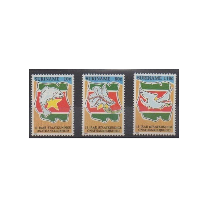 Acheter cette série de timbres de Surinam de l'année 1990 (No 1204/1206).