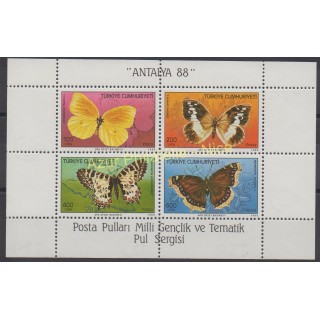 Timbres - Thème papillons - Turquie - 1988 - No BF 28
