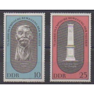 Acheter cette série de timbres d'Allemagne orientale (RDA) de l'année 1969 (No 1185/1186).