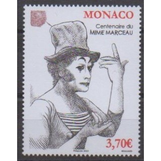 Buy this stamp of Monaco of the year 2023 (Centenaie du Mime Marceau).