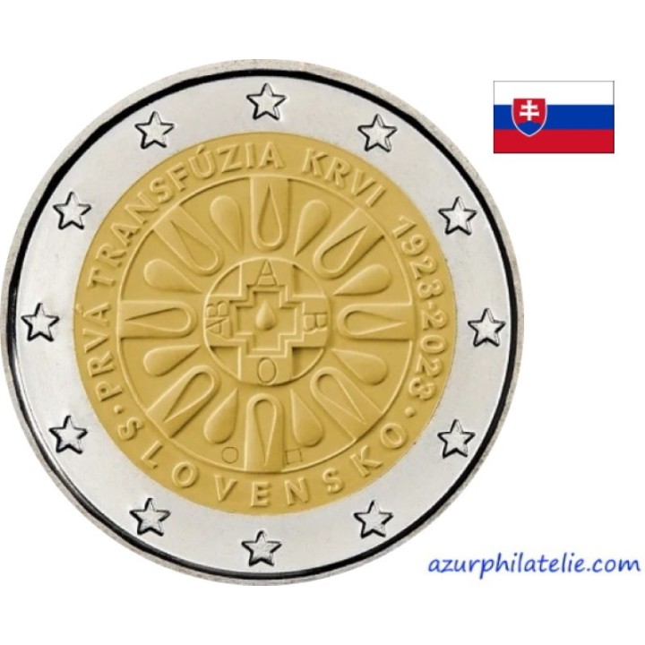 2 euro commémorative - Slovaquie - 2023 - 100 ans  de la première transfusion sanguine en Slovaquie - UNC